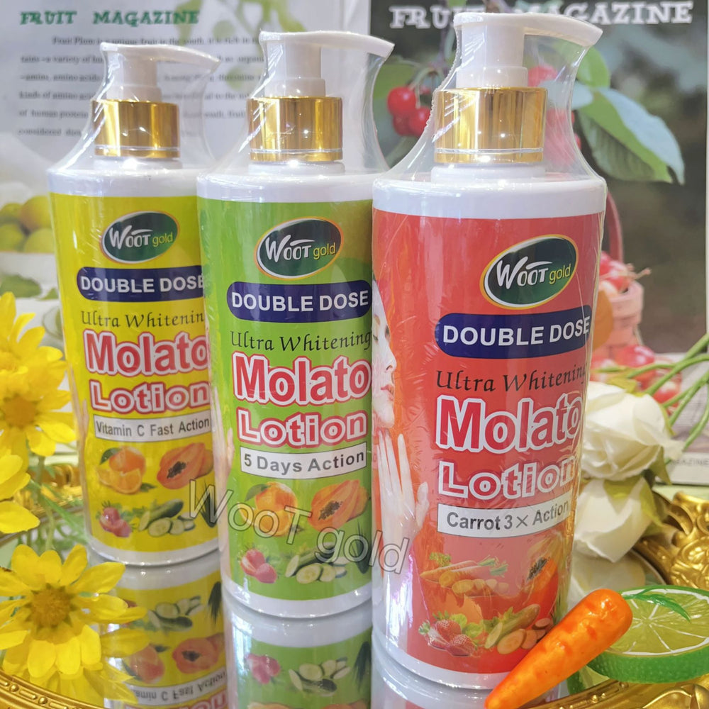 molato fruit and vegetable moisturizing lotion - hydrating, brightening, refreshing, non-greasy, nourishing carrot body lotion 500ml