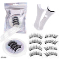 Factory wholesale magnetic false eyelashes, 2 pairs, european and american style magnetic eyelashes, fox eye lashes with applicator set, hangable