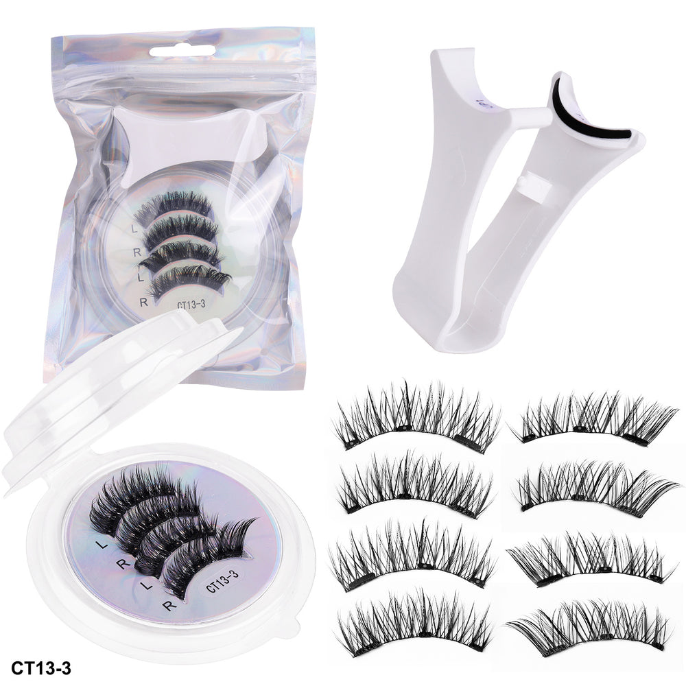 2 pairs of cross-border magnetic false eyelashes wholesale european and american positioning thick fox magnetic eyelash clip set