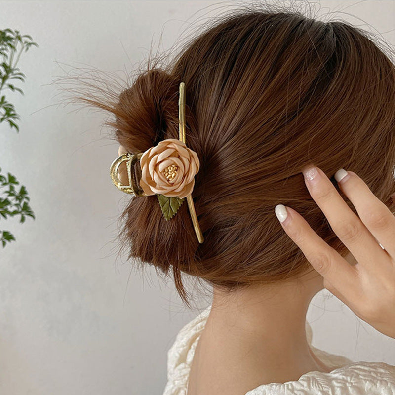 Flower french hair clip ins girl hairpin wholesale shark clip new hair clip female back of head elegant clip