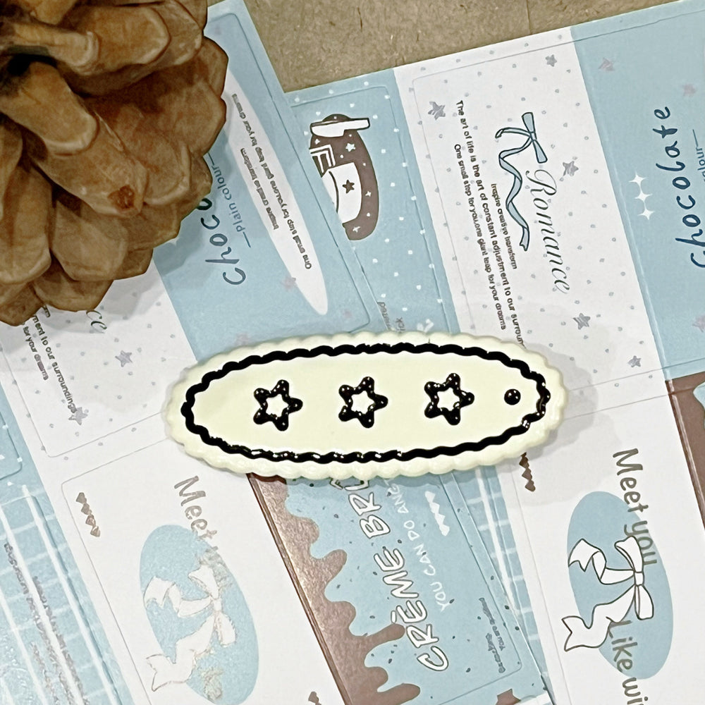 Korean dongdaemun new blue floral hair clip - side bangs duckbill clip - sweet & girly hair accessory