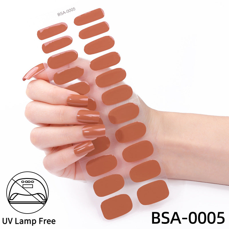 no-bake gel manicure stickers waterprooffashionpure color nail stickers no cure gel nail wraps