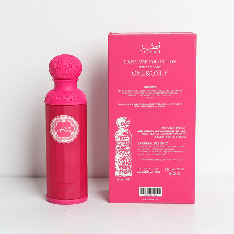 Gissah pink gift box cross-border hot seller 200ml middle eastern arabian perfume long-lasting women's dubai wholesale