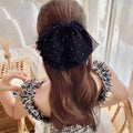 Gypsophila mesh bows hair clip classyelegant top clip half-tied hair back spring clip hair accessories for women