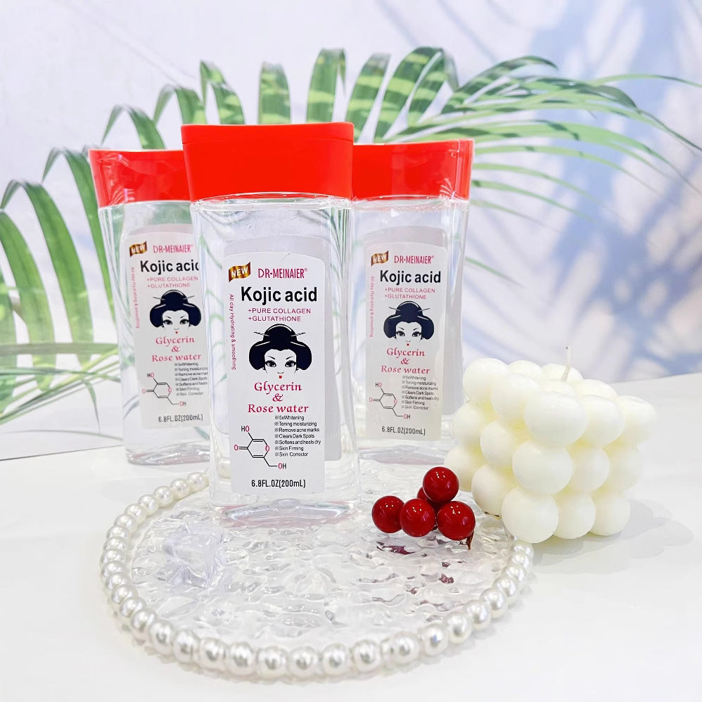 kojic acid glycerin & rose water 200ml facial & body massage moisturizing toner - wholesale for export
