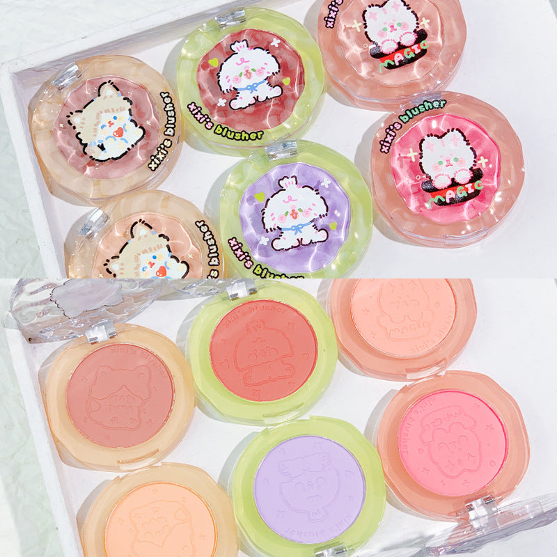 Xixi doll zai zai atmosphere blush single color shrink color expansion color peach matte enhance complexion contour rouge