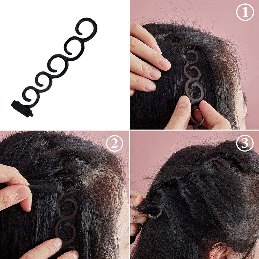 6-piece hair styling tool set, hair pulling needle, centipede hair braider, ball head bud hair tie, secret comb hair styler