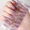 Zhengxiang custom gel nail stickers waterproof amazon cat eye onion powder uv light semi-cured nail stickers wholesale
