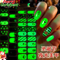 Zhengxiang christmas gel nail art stickers waterproof cartoon fluorescent cross-border fashionuv semi-cured nail stickers luminous