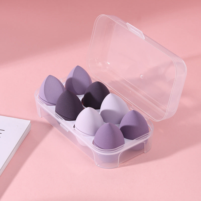 Factory direct eggshell makeup sponges - super soft, powder-conserving, boxed puffs for wet & dry application