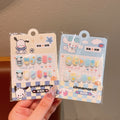 Cartoon cat kids nail stickers - new, non-toxic, odorless, girl's nail art stickers, girls' jelly glue removable press-on nails