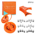Ready-to-ship orange charm magnetic false eyelashes - all-in-one box. wholesale amazon us & european style dense, small round magnet eyelashes