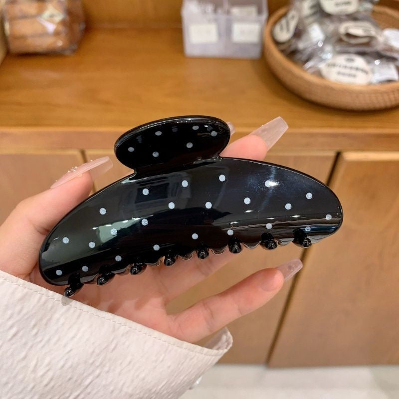 Women's frenchclassy polka dot shell casualfashioneasiest for match multi-hair sweet large back shark clip hair accessories