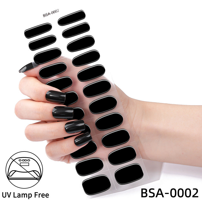 no-bake gel manicure stickers waterprooffashionpure color nail stickers no cure gel nail wraps