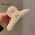 Retro small gold label stuffed medium size hair clip for less hair, shark clip half-tied hair clip, fall and winternew arrival hair clip for women