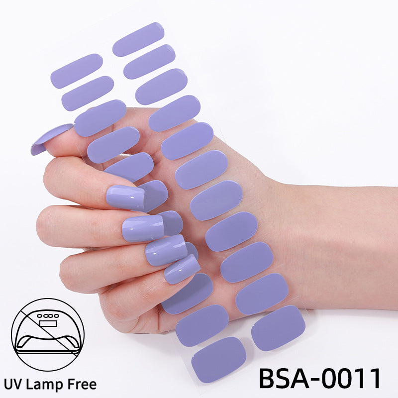 no-bake gel manicure stickers waterprooffashionpure color nail stickers no cure gel nail wraps