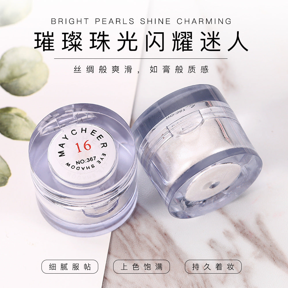 Maycheer brilliant pearlescent white highlight powder beauty eye head horizontal silkworm brightening eyeshadow powder
