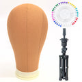 Canvas head mold can be inserted with pins to place wig stand dummy head model styling model head cloth display tripod