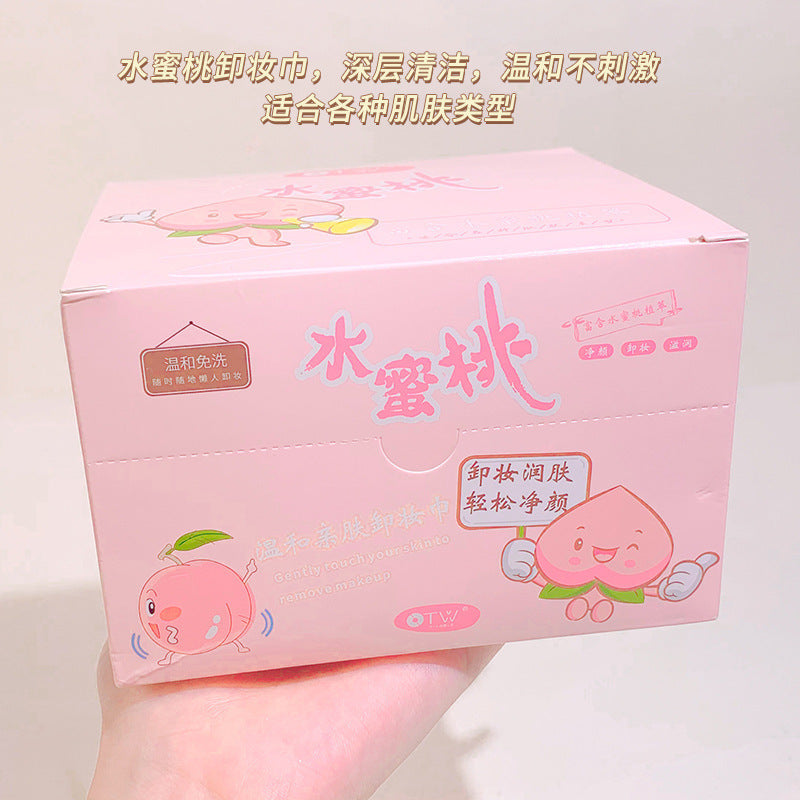 Otw peach gentle cleansing makeup remover wipes disposable individually packaged eye, face and lip makeup remover wipes 30 pieces