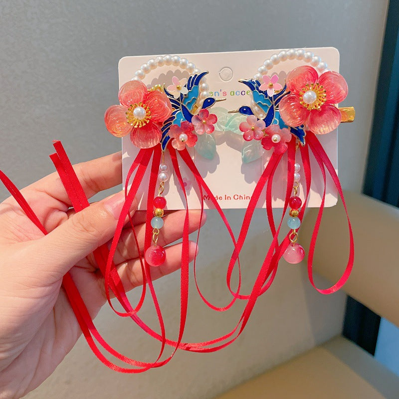 New arrival: exquisite chinese style hair accessories for little girls - ancient costume & hanfu headwear, light-up & glowing, mid-autumn festival glass hair clips (pair)
