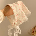 Korean style new fairy style all-over print lace tie-up women's headband - perfect for travel, outdoor activities, and sun protection - triangle scarf