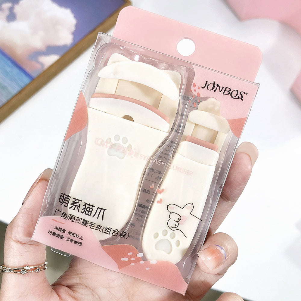 Jonbos cat paw wide-angle partial eyelash curler set - curling, long-lasting hold, eyelid-friendly lash curler