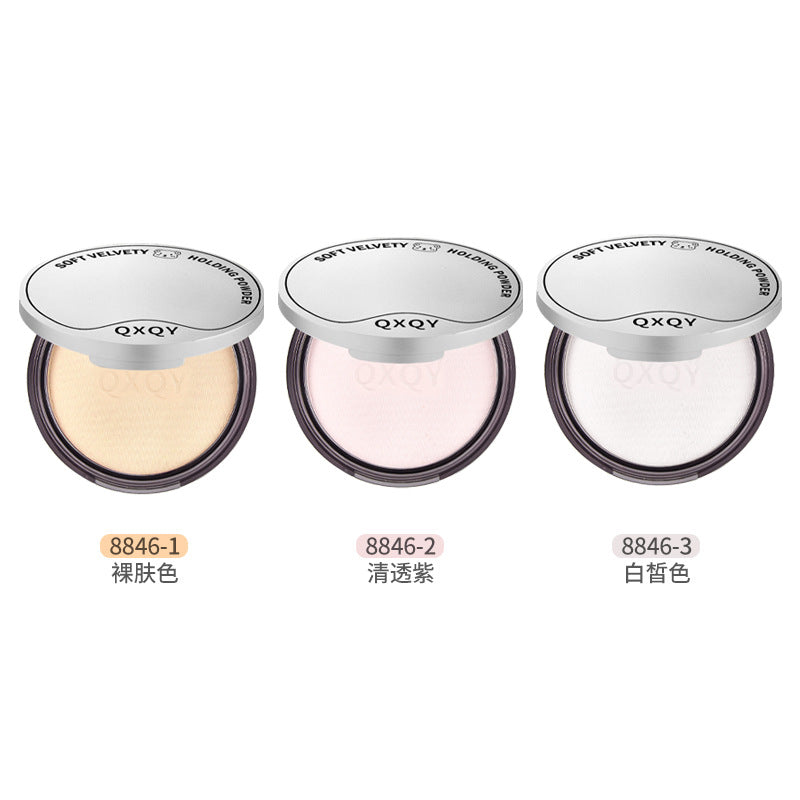 Soft velvet long-lasting makeup powder, touch-up and setting, matte nature soft focus, non-stick powder, waterproof anti-sweat large powder