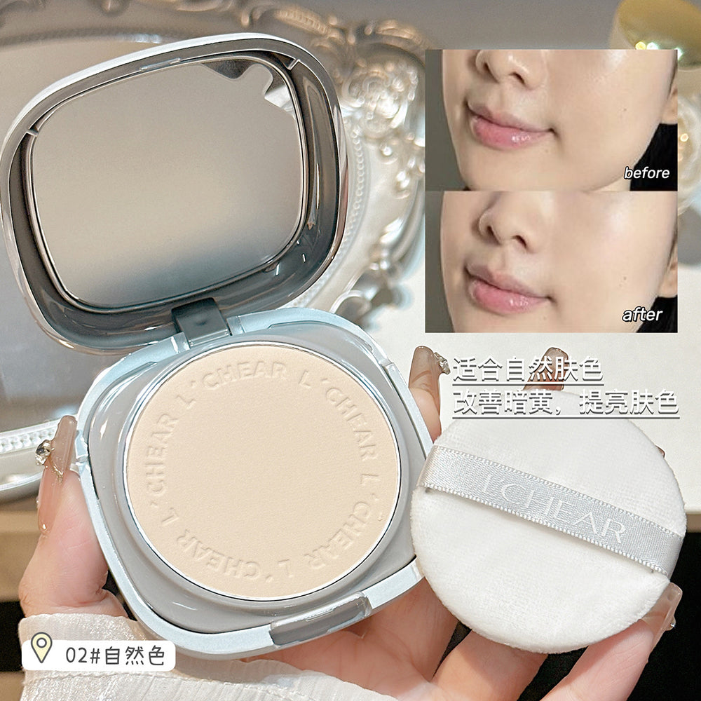 Leqi velvet long-wear pressed powder - dual use (wet & dry), concealing, oil-control, setting, waterproof, smudge-proof, for dry & oily skin, finishing powder