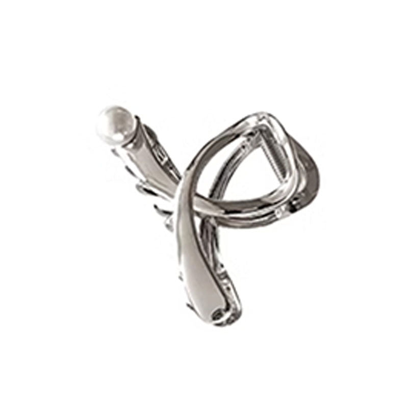 Metal cross pearl clip for women 2024 new arrivalclassy hair clip back of head medium shark clip hair headwear