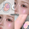 Kakashow heart-shaped duo highlighter palette - 3d illuminating, shimmering, and fine glitter - highlighter & blush in one