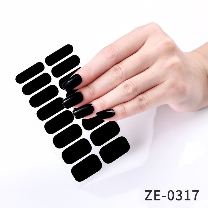European and american new solid color nail art stickers, full cover nail polish film, designer logo stickers, candy iridescent sweet style