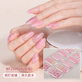 Zhengxiang cross-border gel manicure stickers cartoon cute waterproofgrids pattern flash japanese and korean uv half-baked nail stickers ins