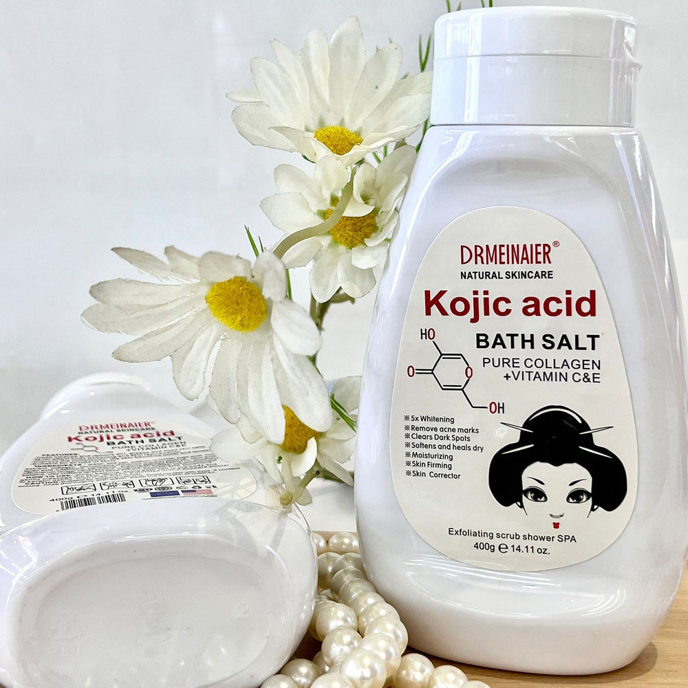kojic acid collagen bath salt 400g - all-over brightening, exfoliating, and chicken skin treatment scrub - export quality