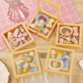 Cute custard bear series hair clip set - sweet & girly bang clips & high-elastic hair ties wholesale