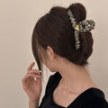 Fall and winter woven letter stuffed shark clip hairpin classy hair clip for women's back of head hair bun large clip