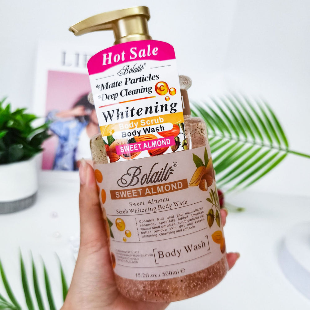 almond shower gel hydrating moisturizing long-lasting moisturizing scrub men's and women's shower gel export wholesale