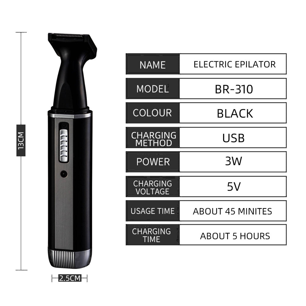 Four-in-one nose hair trimmer rechargeable shaver razor for men - electric body hair remover
