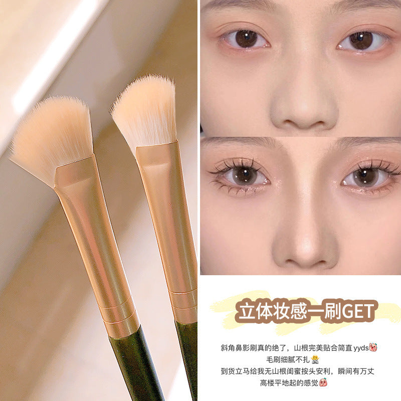 Jonbos sickle nose shadow brush contouring brush semi-fan-shaped oblique head flat head makeup brush nose side brush nose beauty tool