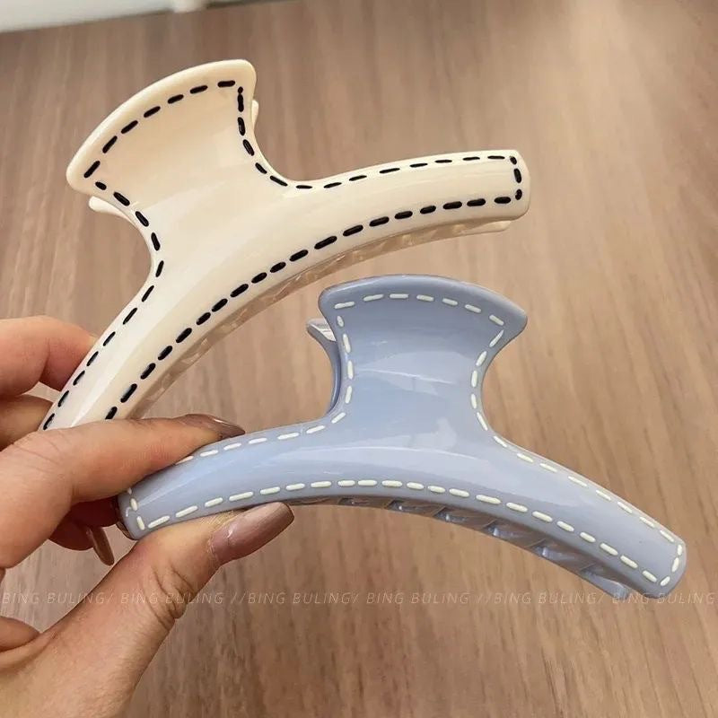 Korean style fresh yellow dotted hair clip for women - summer chic, high-end, versatile, suitable for thick hair, unique hair accessory