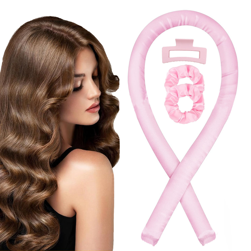 Heatless sleeping curling iron - damage-free hair curling tool with hair clips & hair tie set - big wave style [private label & dropshipping available]