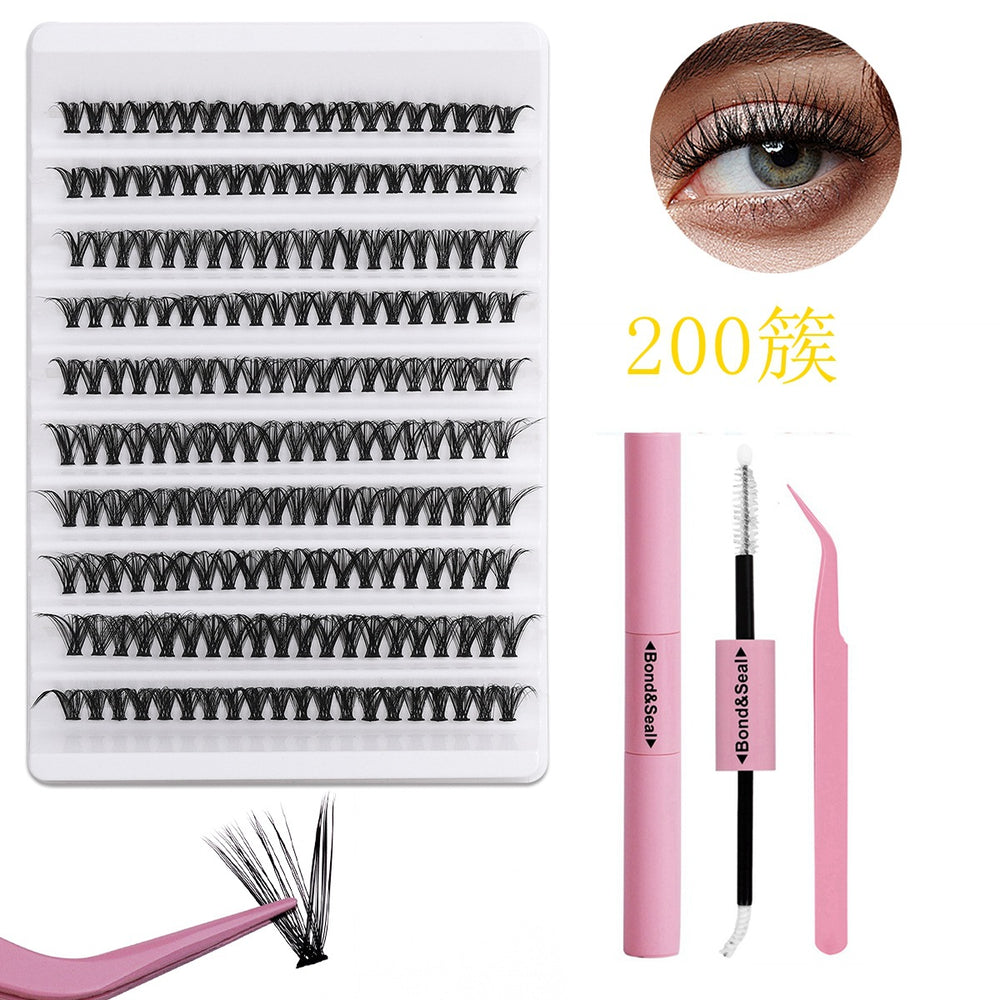 Segmented false eyelashes suit cross-border 40p50p clustered european and american eyelashes extension lashes kit set