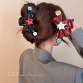 Sweet and fun polka dot star button gripper large bows shark clip hairpin hair clip for large hair volume