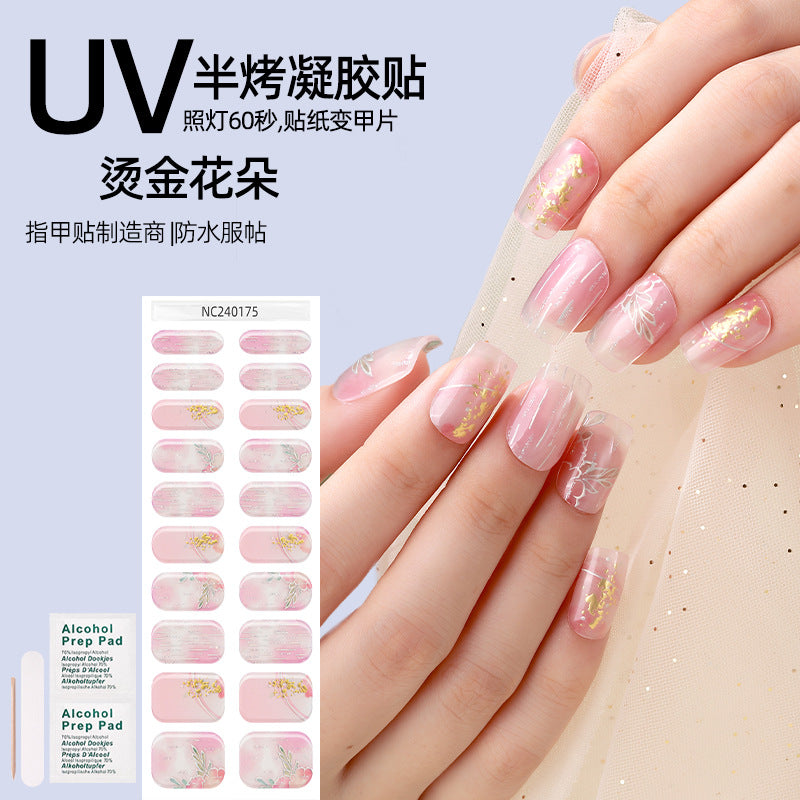 Zhengxiang custom gel nail art stickers - french style, uv/led semi-cured, waterproof, wholesale for export