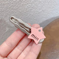 Classy silver gray letter hairpin popular five-pointed star duckbill edge clip fashion bangs clip small hairpin broken hairpin