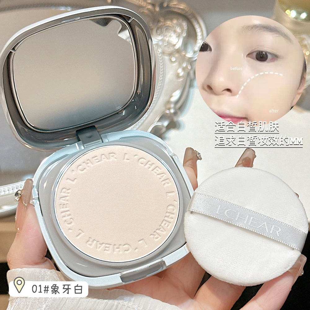 Leqi velvet long-wear pressed powder - dual use (wet & dry), concealing, oil-control, setting, waterproof, smudge-proof, for dry & oily skin, finishing powder