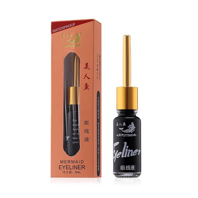 Domestic makeup old brand mermaid hardcover liquid eyeliner waterproof anti-sweat quick-drying long-lasting non-smudge soft hair and hard head