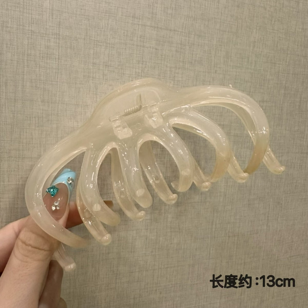 Japanese style classy cute transparent white polka dot fashion multi-hair sweet large size back of head shark girl hairpin hair accessories
