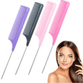 hot-selling 21cm hairdressing steel needle comb, pointed tail comb, plastic comb, pointed tail comb, hairdressing tools, spot wholesale