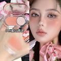 Jonbos cat diary cheek highlighter blush palette - all-in-one, fine shimmer, high-shine, waterproof, dual-color contouring palette for women
