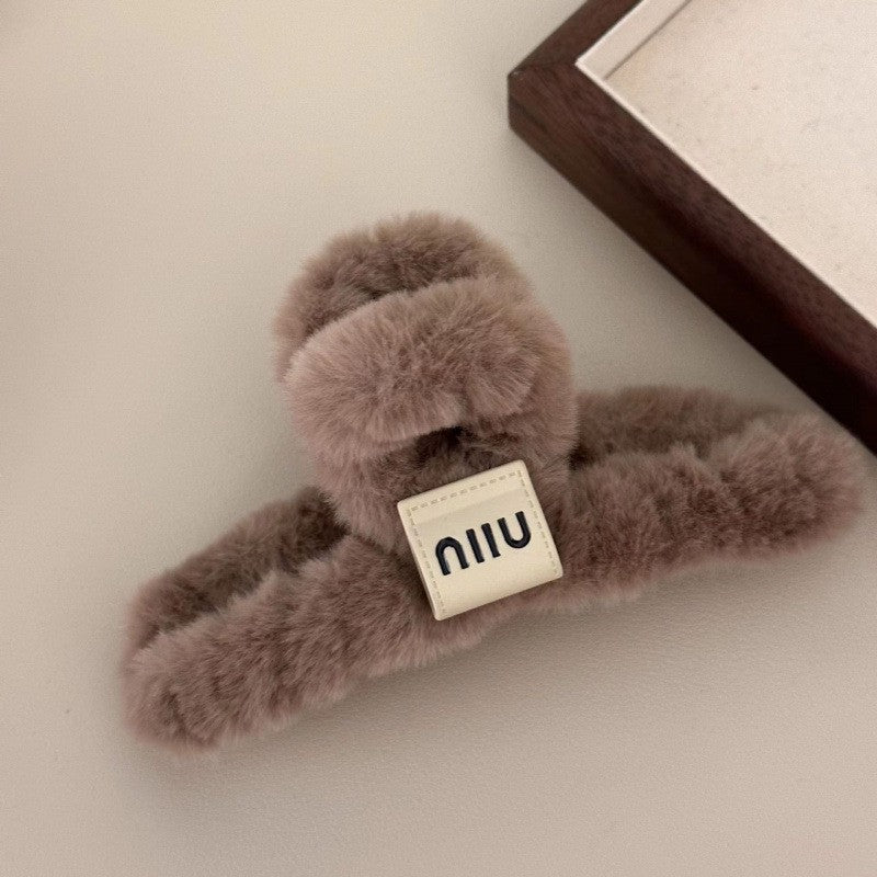 Stuffed gripper female fall and winter large hair clip classy sense ins shark clip hair volume multi-plate hair clip headwear hair accessories